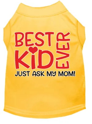 Ask My Parents Screen Print Dog Shirt Yellow Xxl