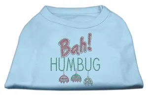Bah Humbug Rhinestone Dog Shirt Baby Blue Sm (10)