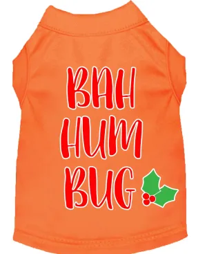 Bah Humbug Screen Print Dog Shirt Orange Lg