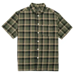 Pass-Port Stem Logo Workers Check Shirt Moss